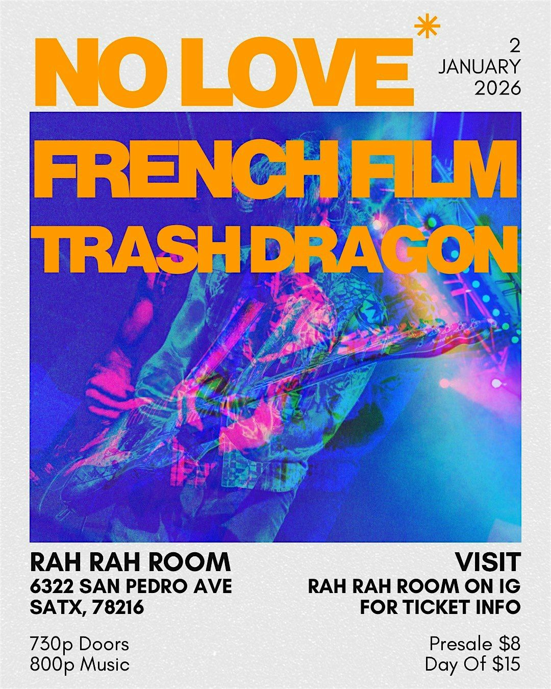 No Love, French Film & Trash Dragon \u2014 Live at Rah! Rah! Room