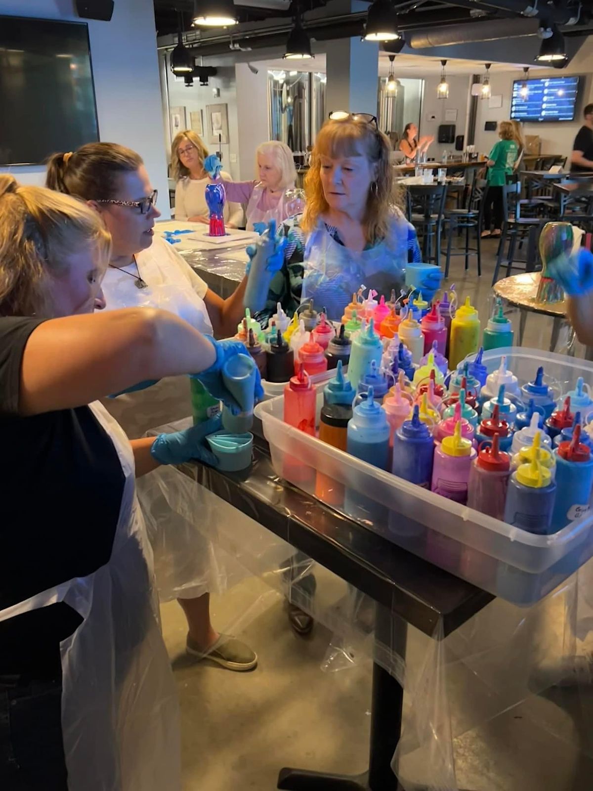 Pour Painting on a Vase and Canvas | Ralegh Social House, Raleigh, NC ...