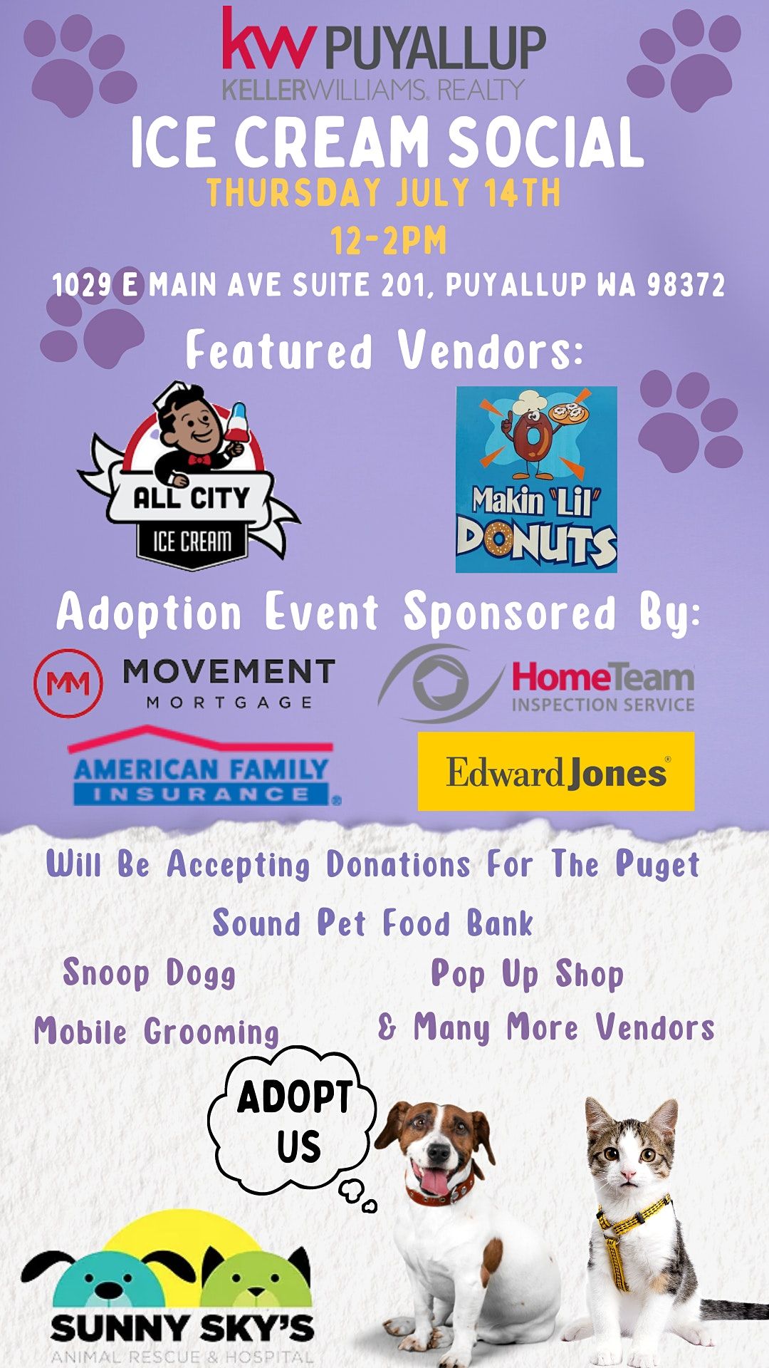 Keller Williams Puyallup Ice Cream Social Adoption Event Keller