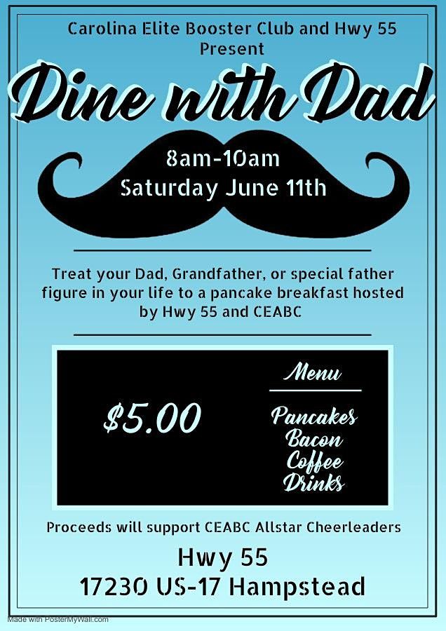 Dine with Dad Pancake Breakfast Hwy 55 Burgers Shakes & Fries