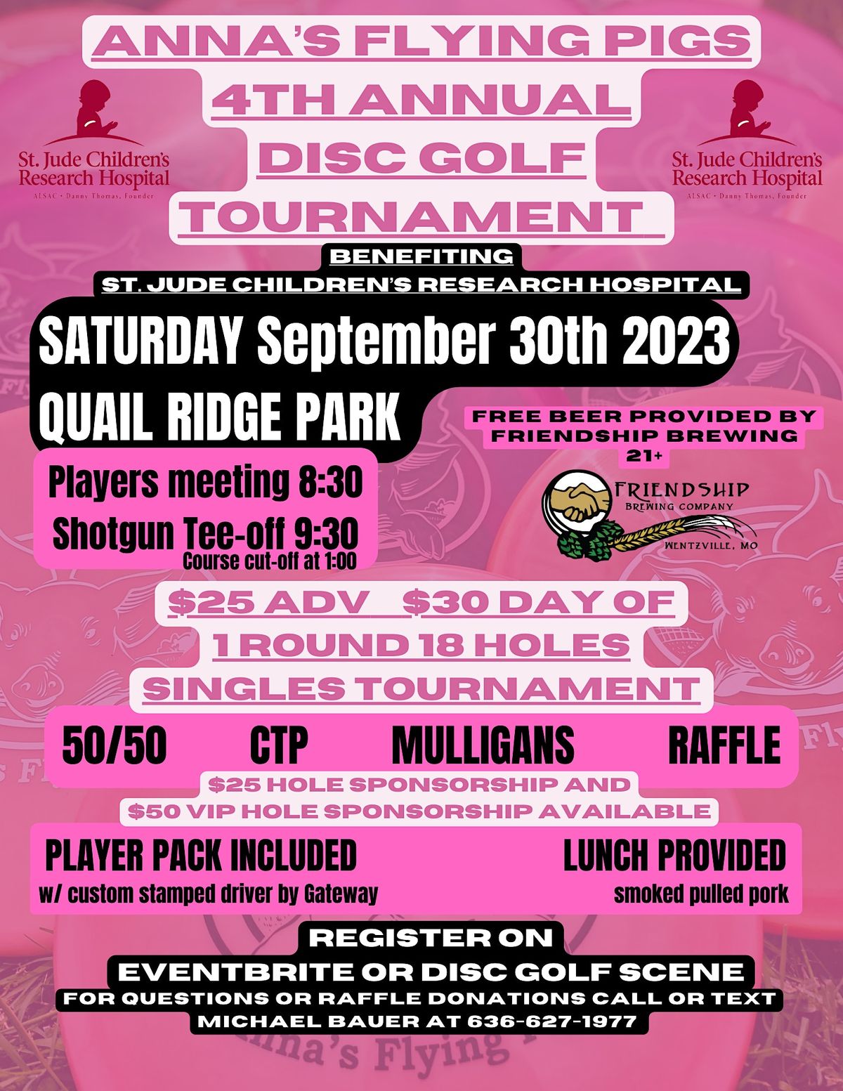 4th Annual AFP Disc Golf Tournament Benefiting St. Jude Quail Ridge