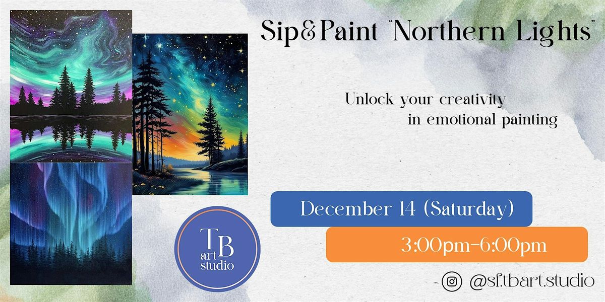 Paint&Sip - Northern Lights - Acrylic painting workshop class