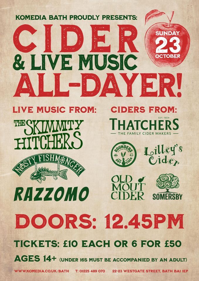 Cider + Music All Dayer with Skimmity Hitchers, Nasty Fishmonger ...