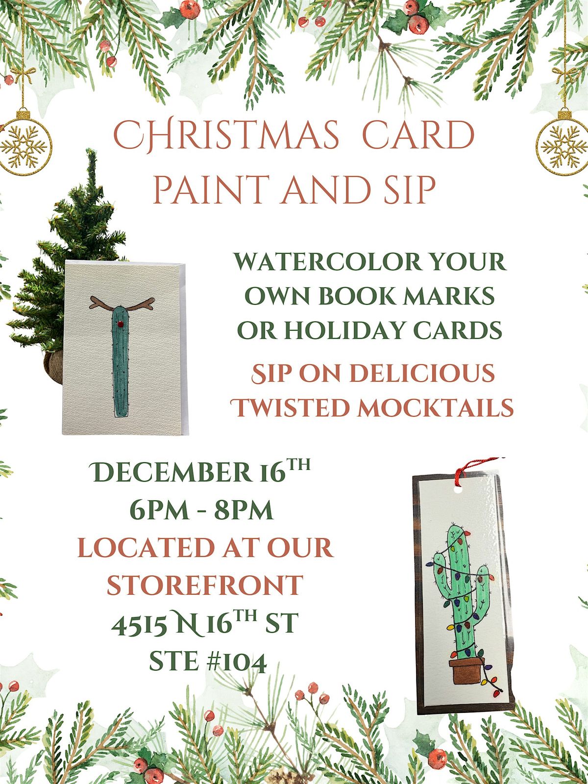 Christmas Card Paint and Sip
