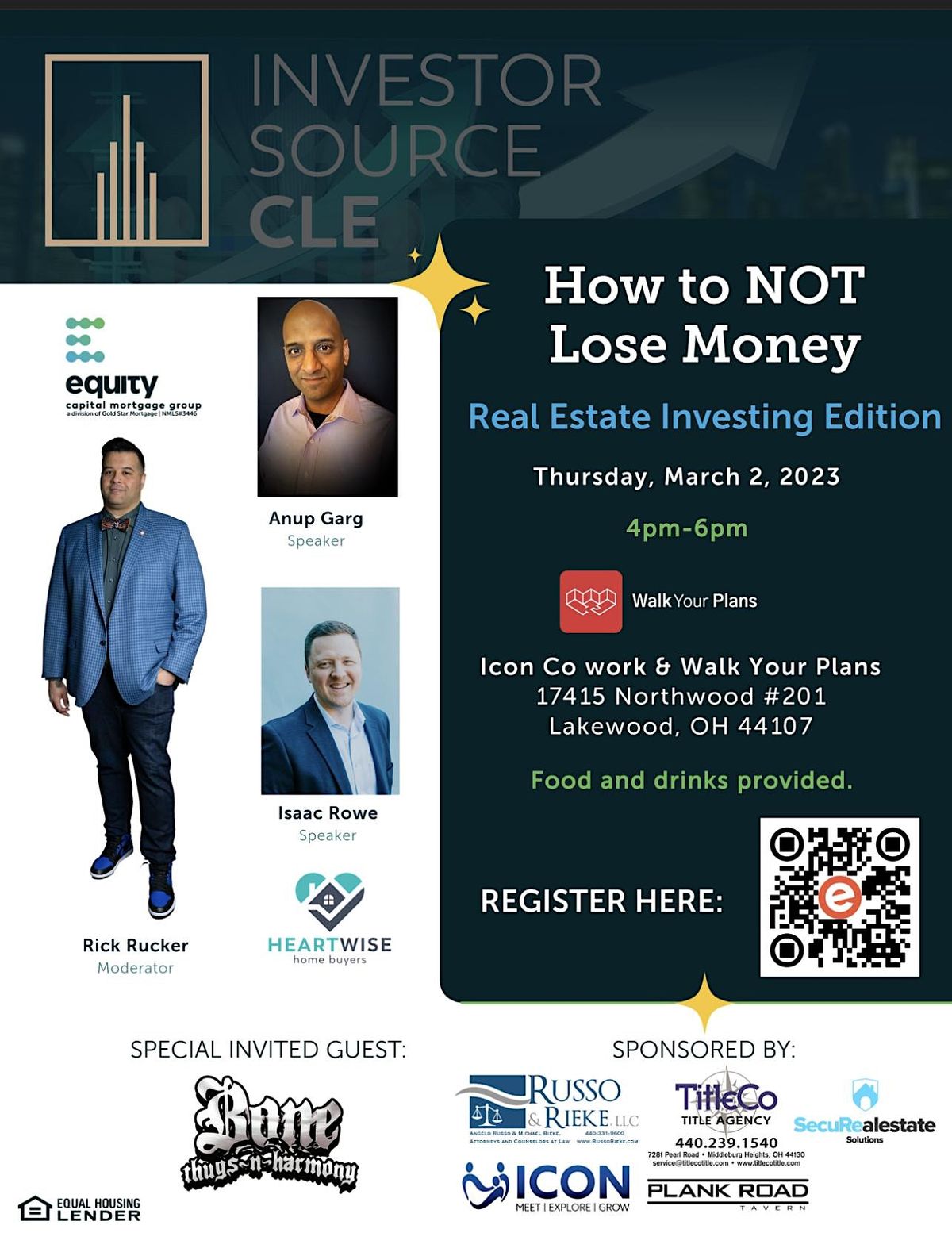 Investor Source CLE Presents: How To NOT Lose Money!!! | Icon Cowork ...