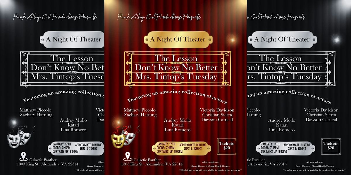 A Night Of Theater: 3 Plays