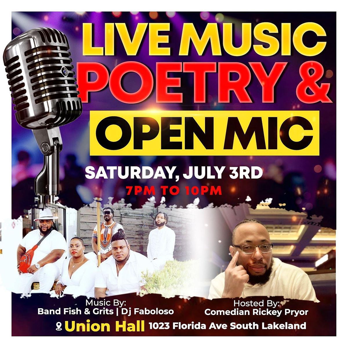 Live Music. Poetry. Open Mic Ft , Antavio T.O Johnson, Rickey Pryor ...