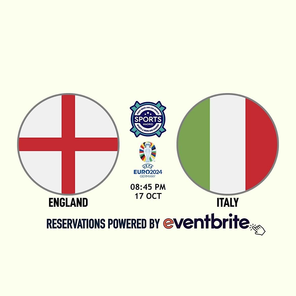 England v Italy UEFA EURO 2024 Sports & Beers Bar Madrid Sports