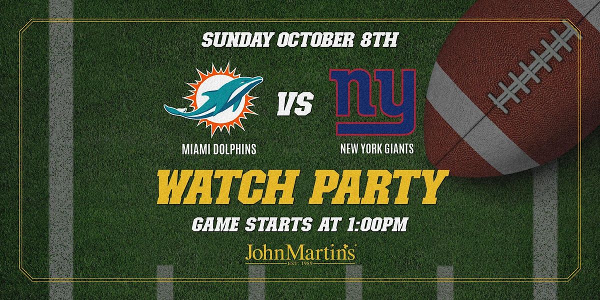 Miami Dolphins vs Buffalo Bills Watch Party At JohnMartin's Tickets, Sun,  Oct 1, 2023 at 1:00 PM