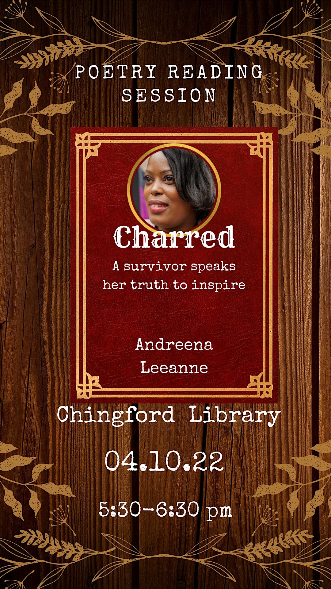 Chingford Library Author Andreena Leeanne CHARRED Anniversary Tour at North Chingford ...