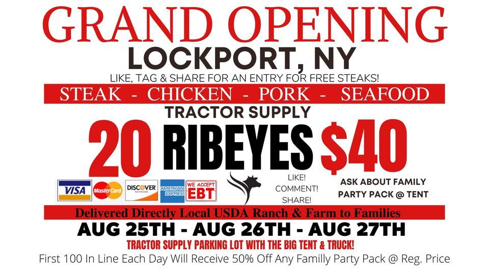 GRAND OPENING! 20 RIBEYES 40/ Huge Truckload Meat Sale LOCKPORT, NY