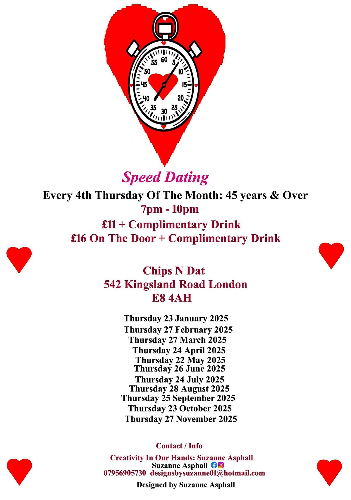 Speed Dating 45 Years & Over. Thursdays