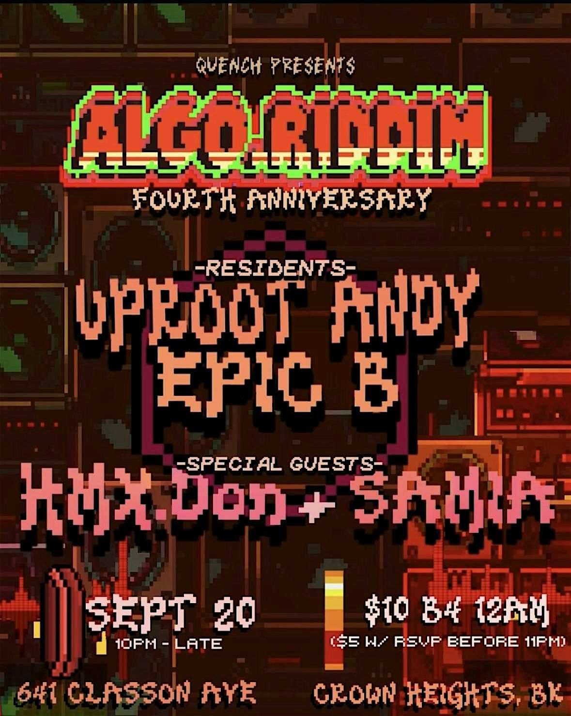 QUENCH Presents: Algo.Riddim 4 Year Anniversary!