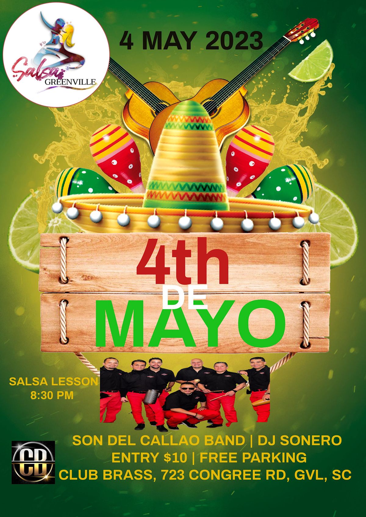Cuatro De Mayo! Salsa Night with Son Del Callao Band Brass Monkey