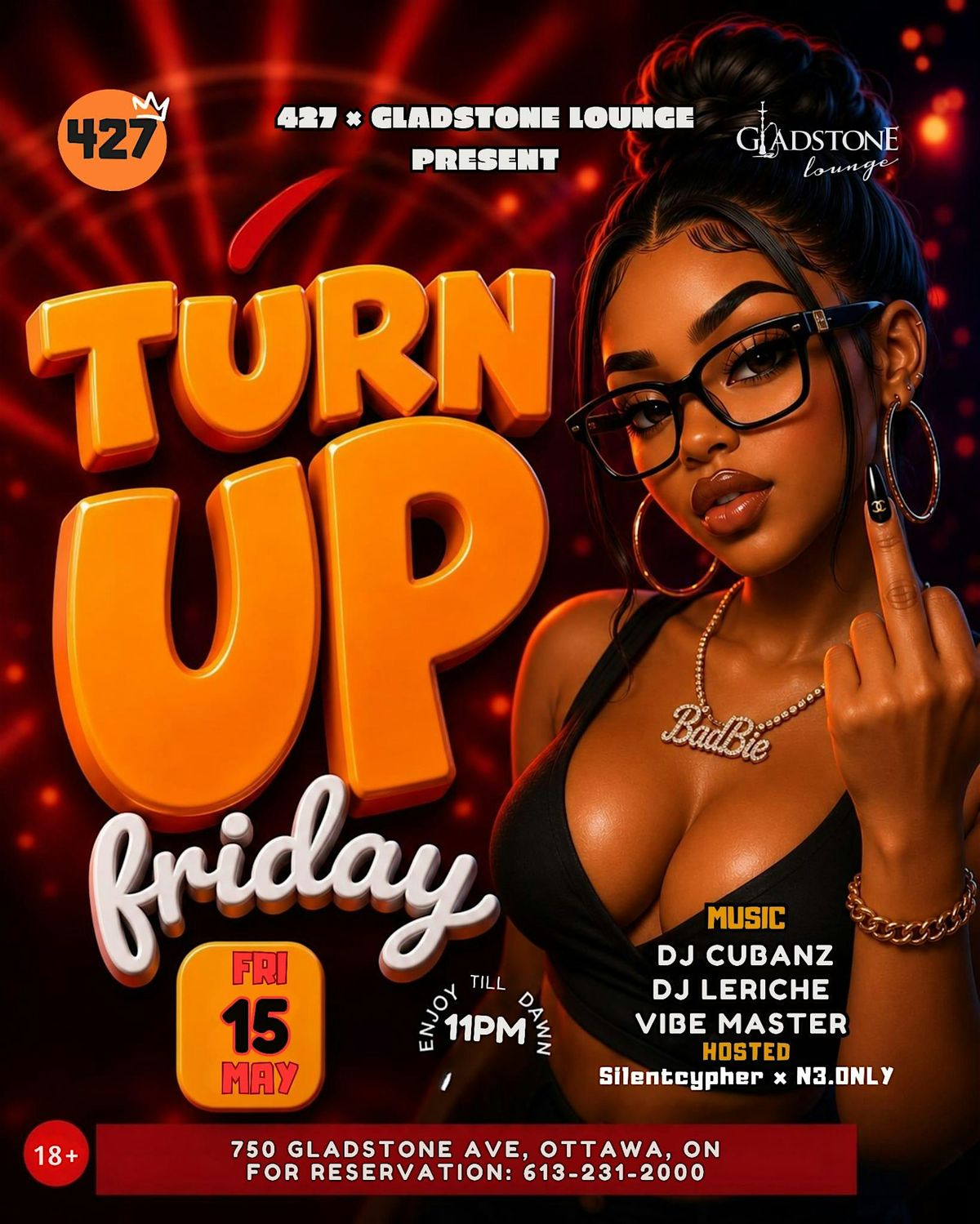 TURN UP FRIDAY - GLADSTONE LOUNGE