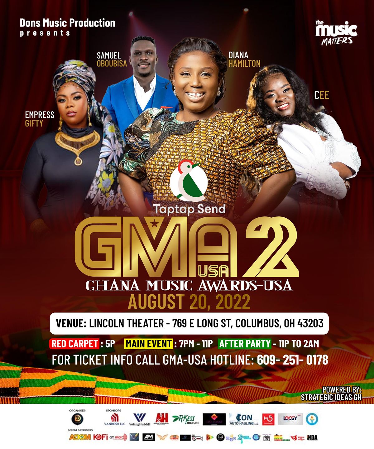 Taptap Send Ghana Music Awards USA 2022 Lincoln Theatre, Columbus, OH