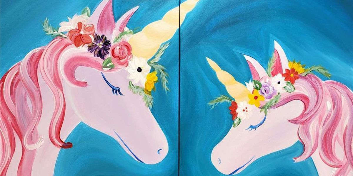Magical Unicorns for Mommy and Me Paint and Sip by Classpop
