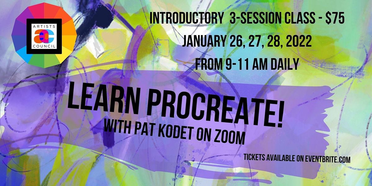 Learn PROCREATE Digital Art with Pad Kodet on ZOOM Online January