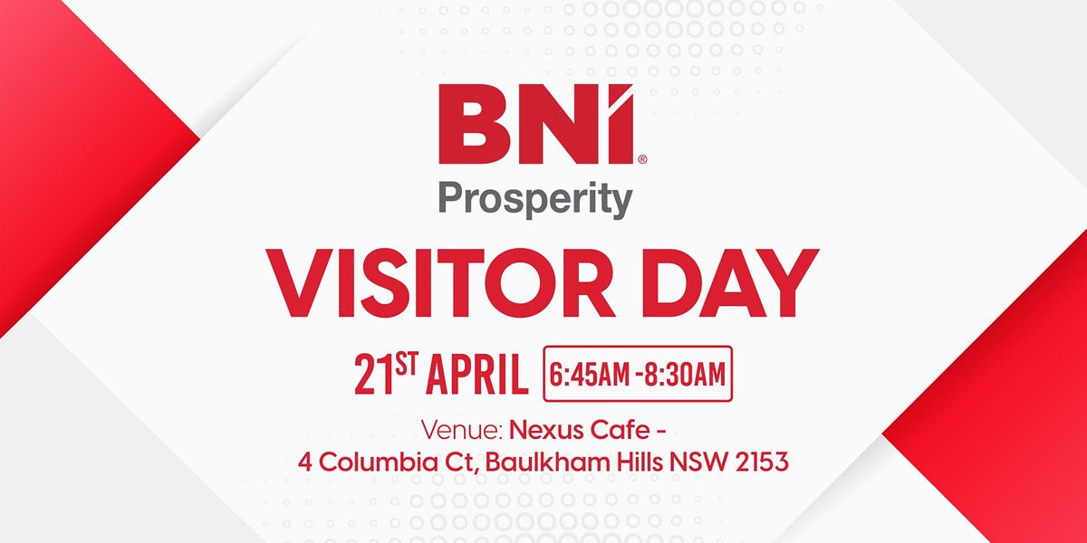 BNI Prosperity Visitors Day - April 2022