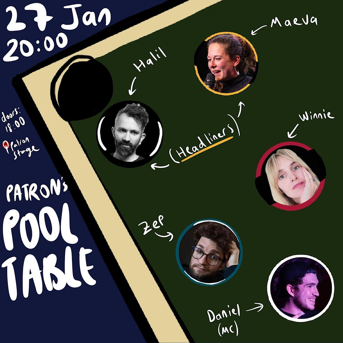 Patrons ShowcaseStand up Comedy in EnglishMaeva/Halil/Daniel/Zep