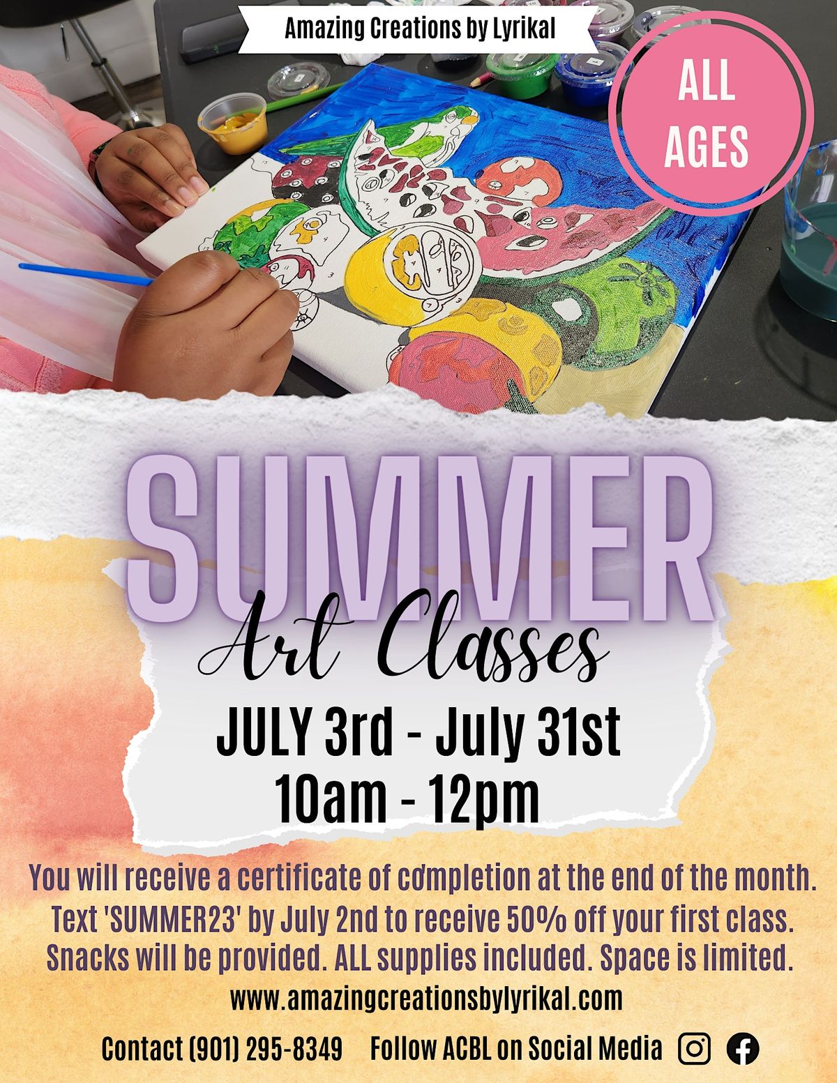 Summer Art Classes | Memphis | July 3, 2023