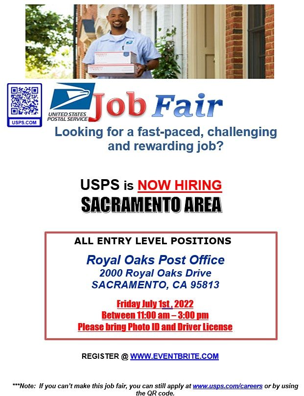 USPS Job Fair/ Sacramento United States Postal Service, Sacramento