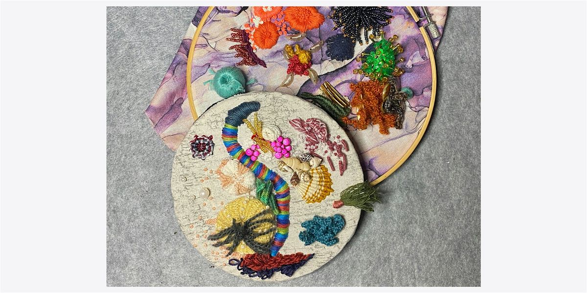 3D and Beaded Embroidery \u2013 Coral Seascape