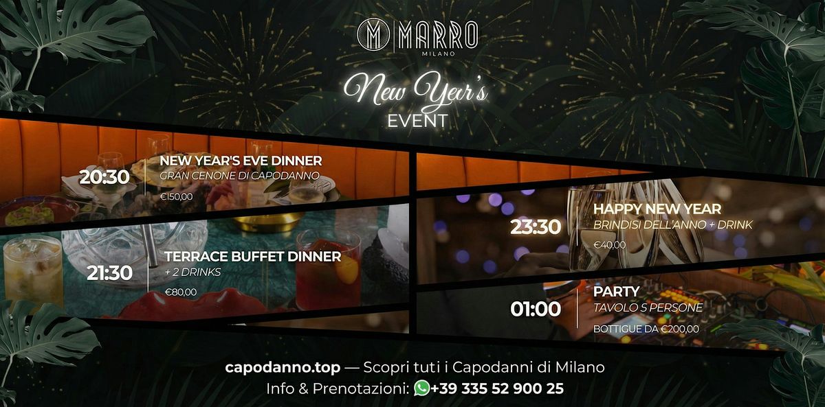 CAPODANNO MARRO MILANO 2026 \u2013 NEW YEAR\u2019S EVENT & DINNER PARTY