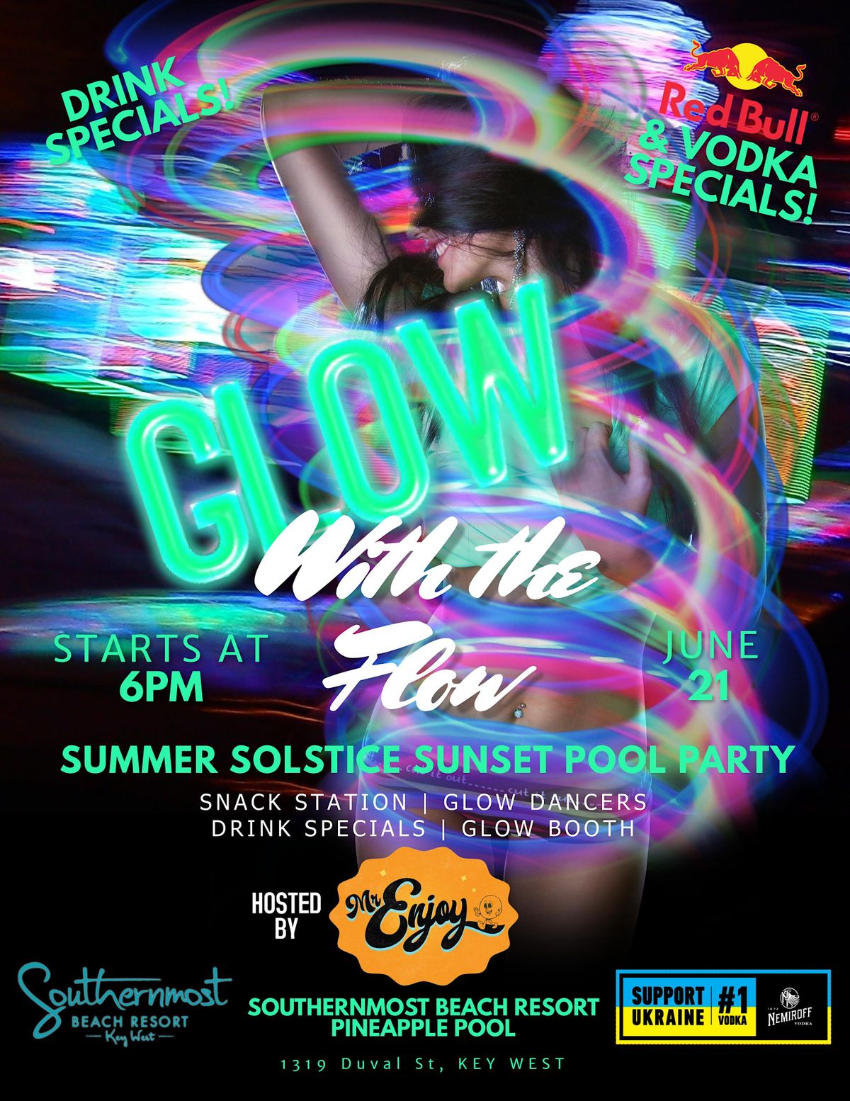 Glow With The Flow Summer Solstice Pool Party Southernmost Beach