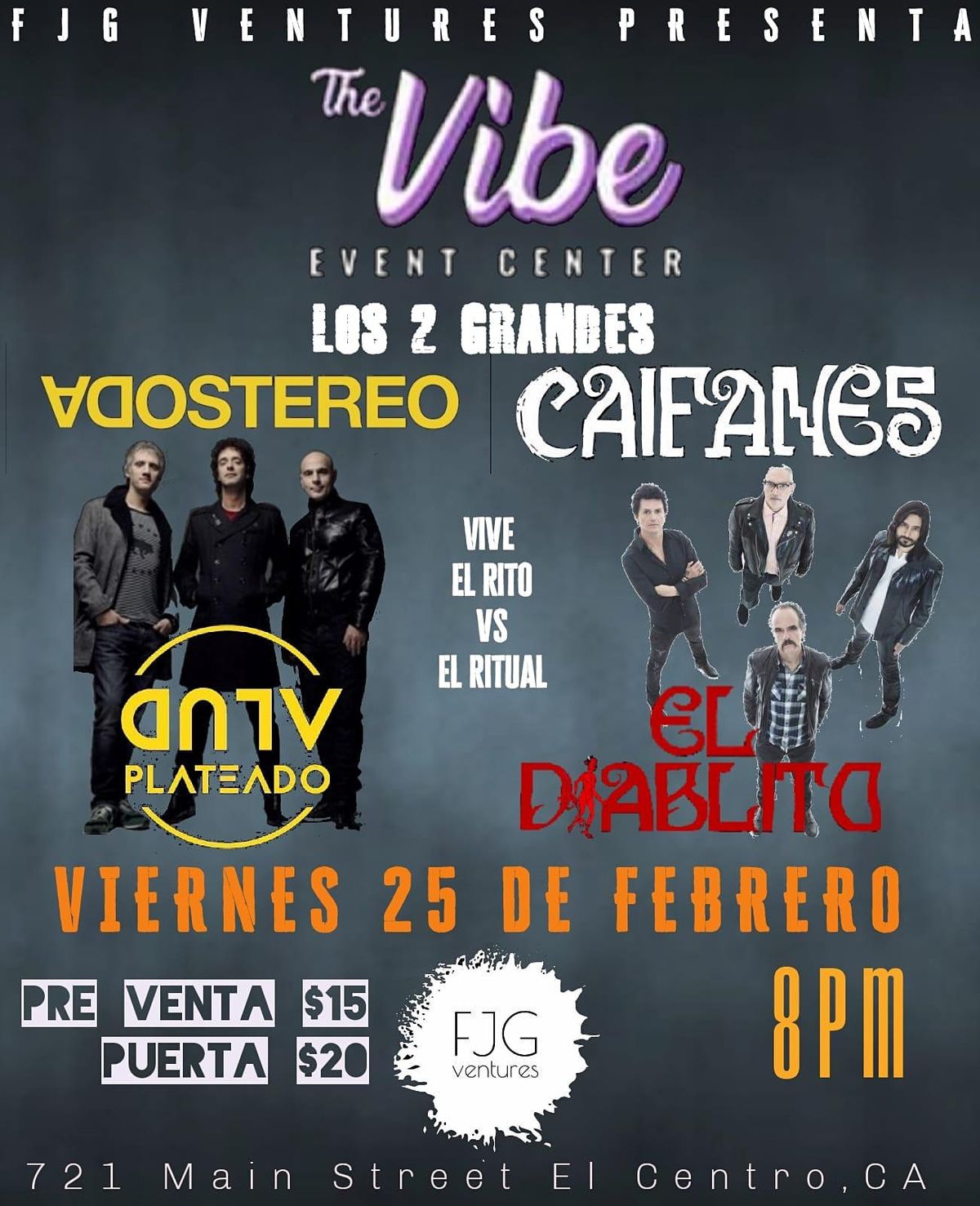 Los 2 Grandes: Soda Stereo vs Caifanes | The Vibe Event Center, El ...