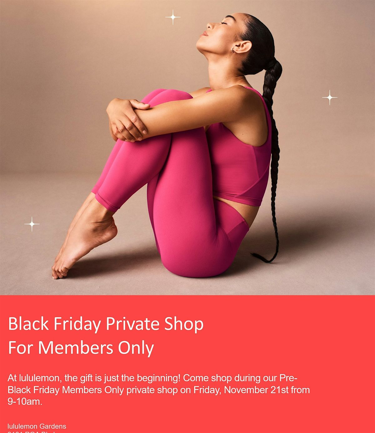 lululemon Gardens Black Friday Private Shop For Members Only
