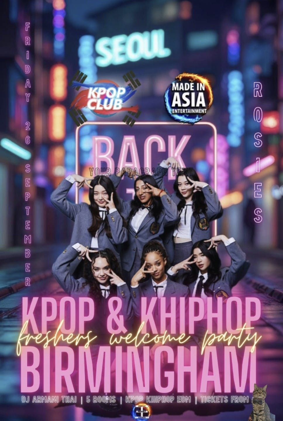 BIRMINGHAM Freshers KPop Club x Made In Asia Oriental Club Night: Back To School Party | | KPop HipHop EDM & More | \u00a35 Tickets for Soc Members & Dance teams | 26\/9\/24
