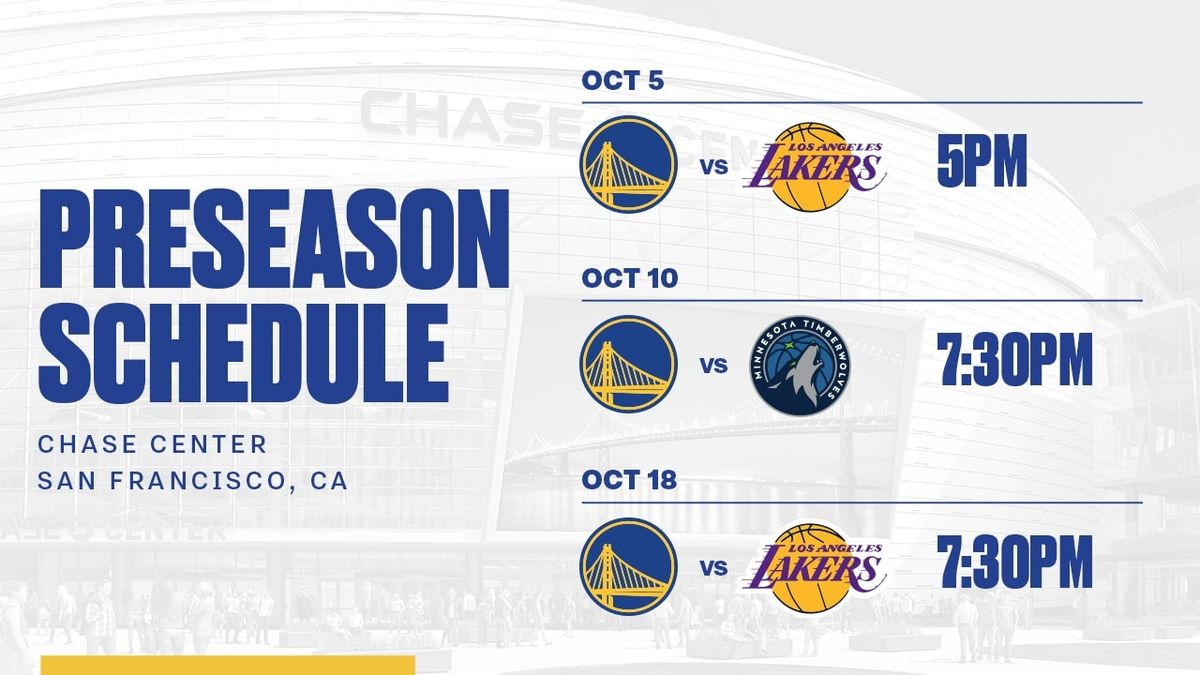 NBA Preseason - Los Angeles Lakers at Golden State Warriors at Chase Center