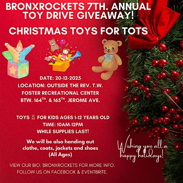 BronxRockets Toys for Tots Christmas Giveaway!