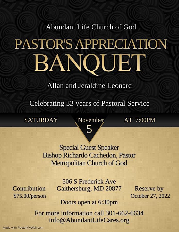 Pastors Appreciation Banquet 