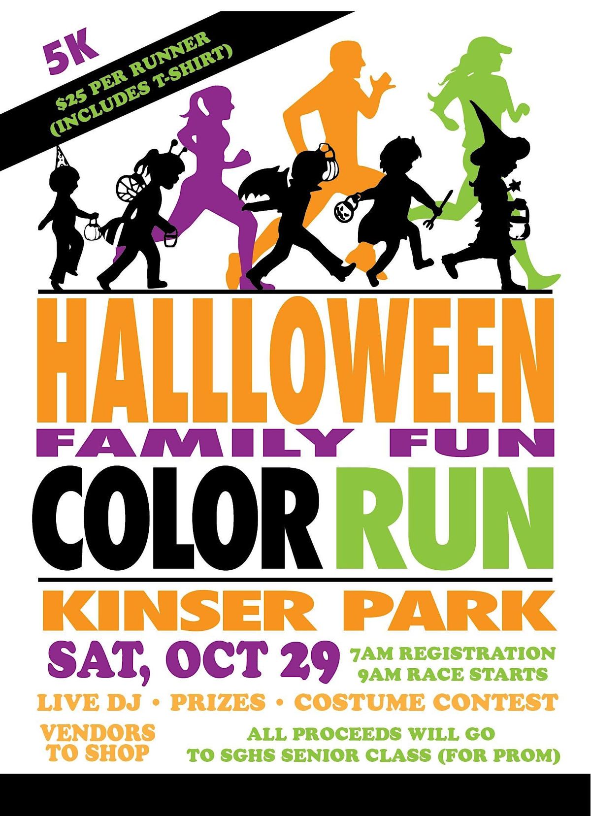 Halloween Family Fun Color Run Kinser Park, Greeneville, TN October