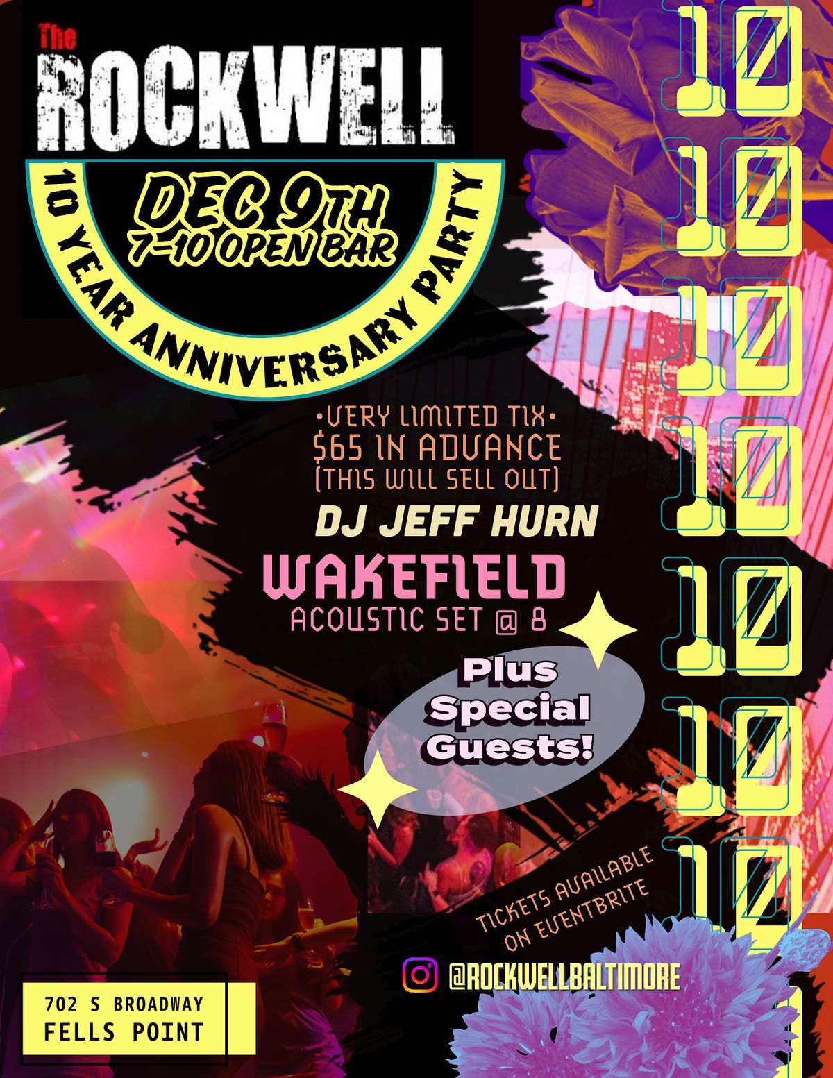 Rockwell 10 Year ! OPEN BAR 7-10pm