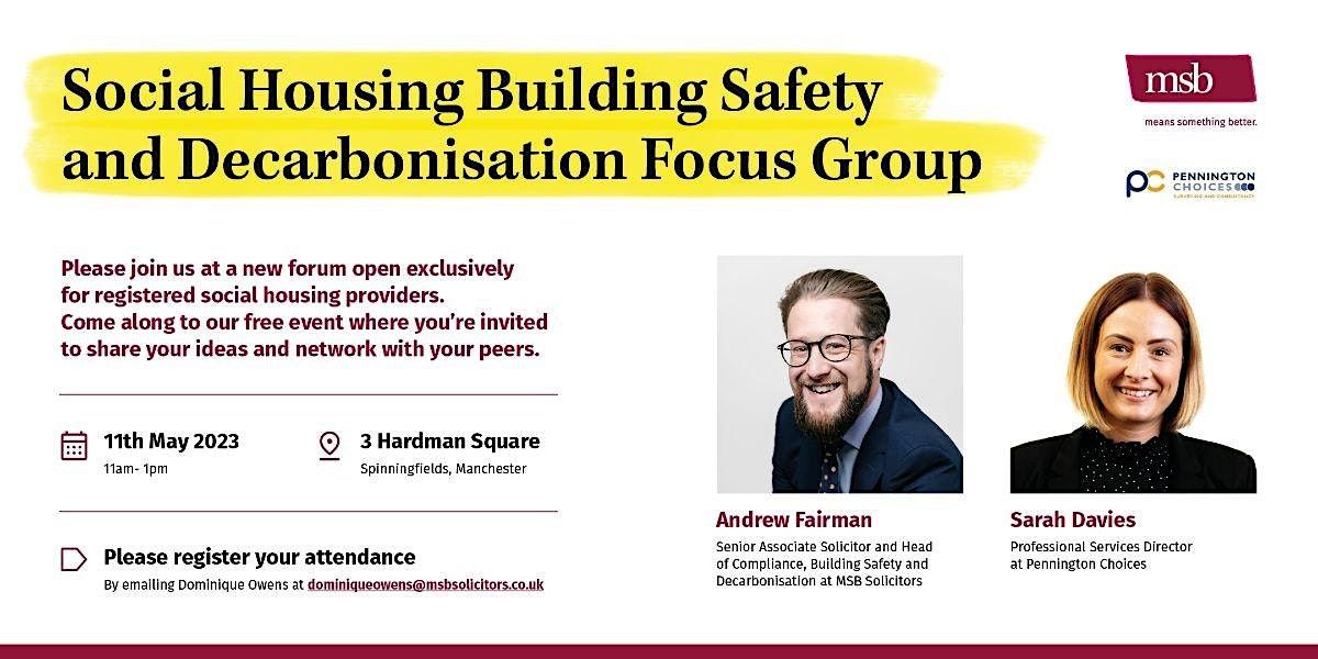 MSB Social Housing Building Safety and Decarbonisation Focus Group 3 Hardman Square