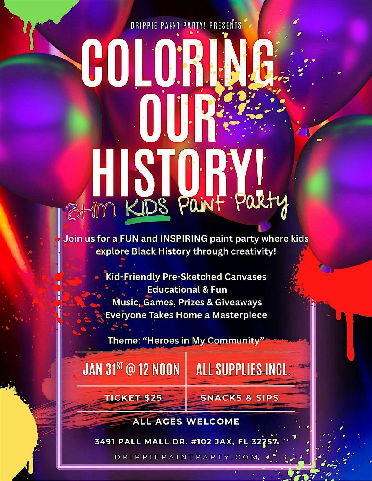 Coloring Our History! BHM Kids Paint Party!
