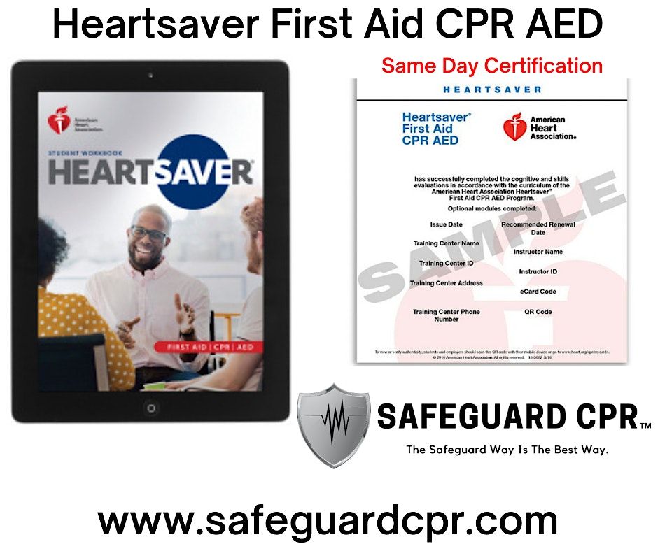 Heartsaver First Aid CPR AED | Safeguard CPR, Alpharetta, GA | April 23 ...
