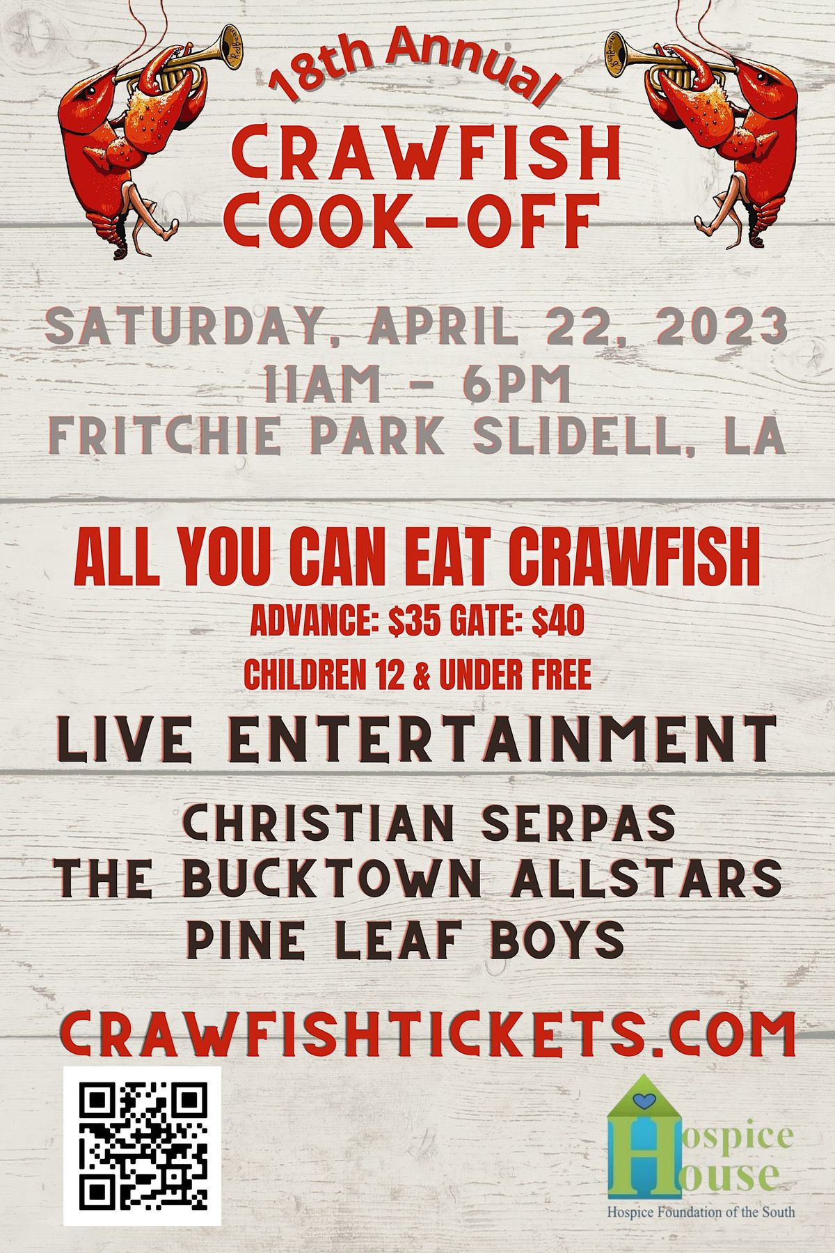 18th Annual Crawfish Cookoff Fritchie Park, Slidell, LA April 22, 2023