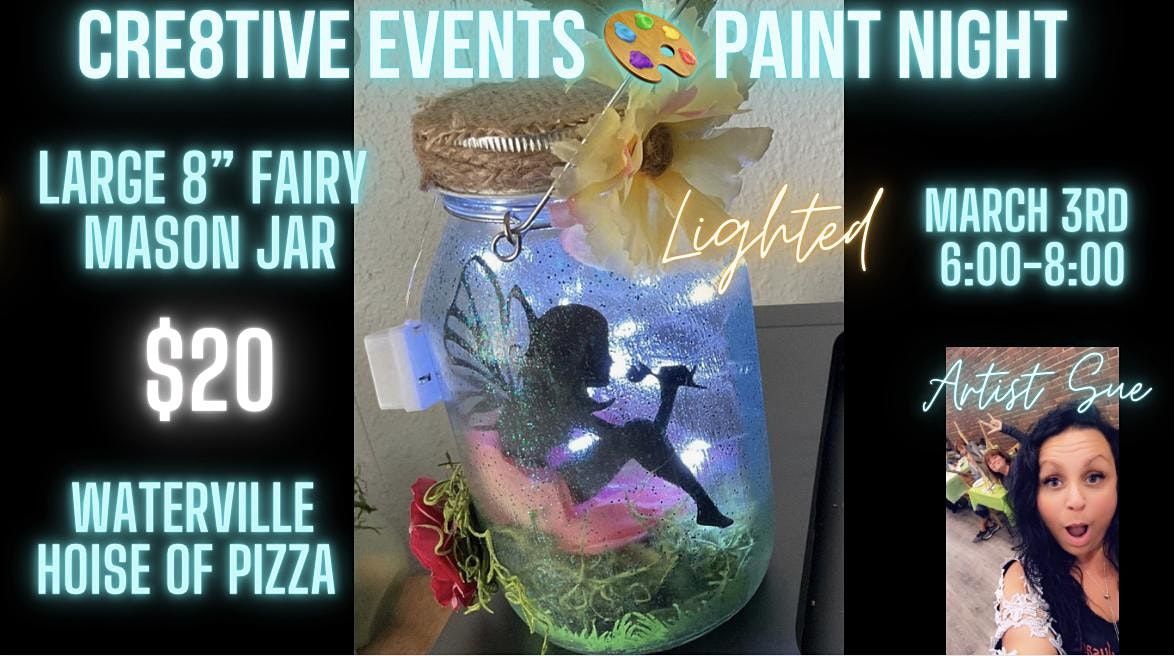 20 Paint Night LARGE Fairy Lighted Mason Jar Waterville House of