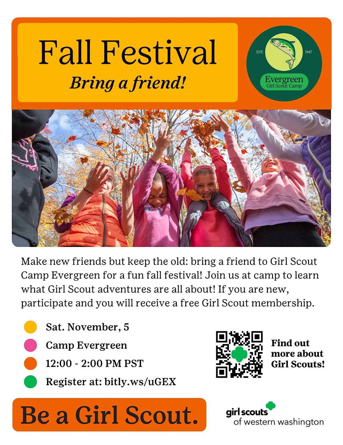 Girl ScoutFall Festival Bring a Friend Evergreen Girl Scout Camp