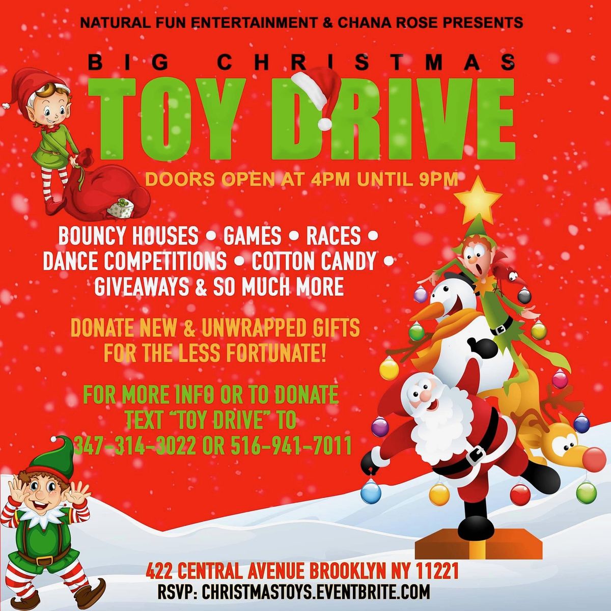 Toy Drive For Christmas 2022 Nyc Big Christmas” Toy Drive | 422 Central Ave, Brooklyn, Ny | December 17, 2021