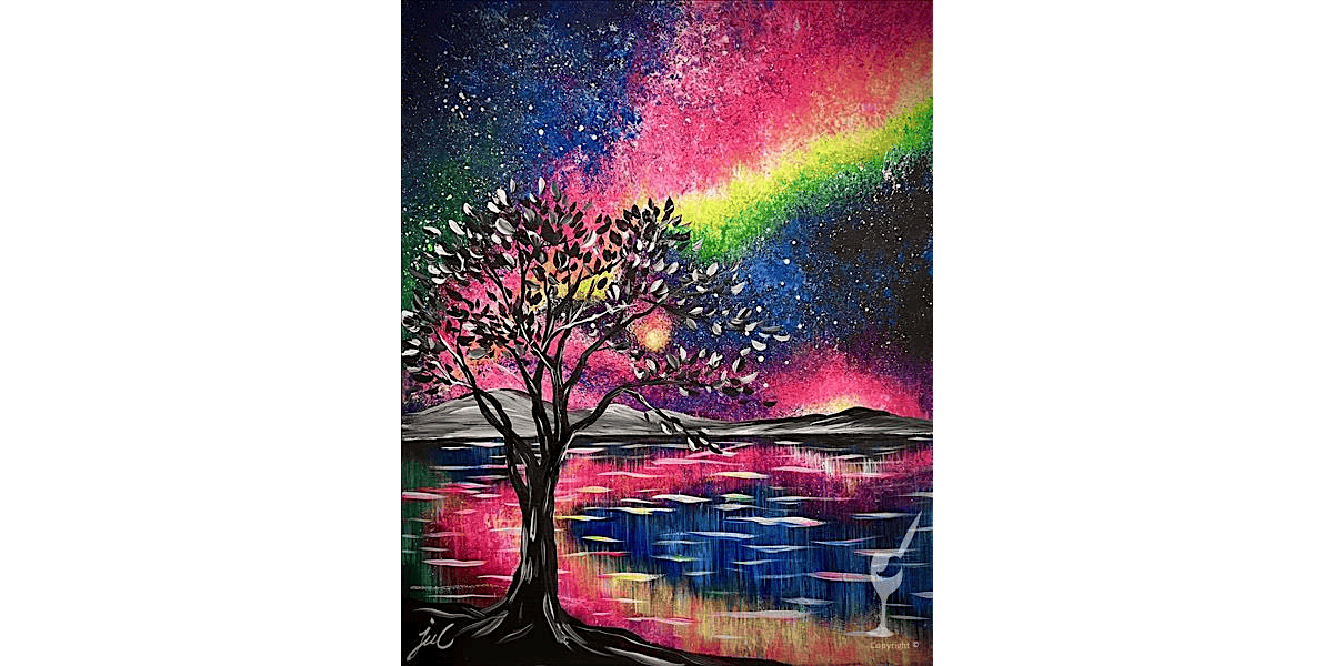 Galaxy Over Tranquil Lake - Paint and Sip in Denver | Classpop!\u2122