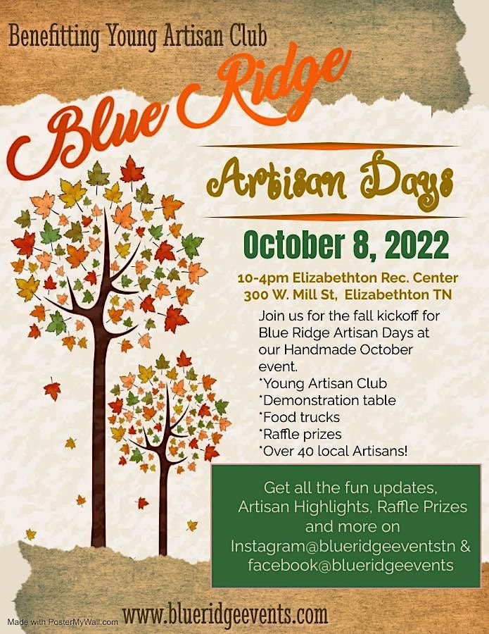 Blue Ridge Artisan Days Handmade October Elizabethton Parks And Rec Department October 8 2022 4397