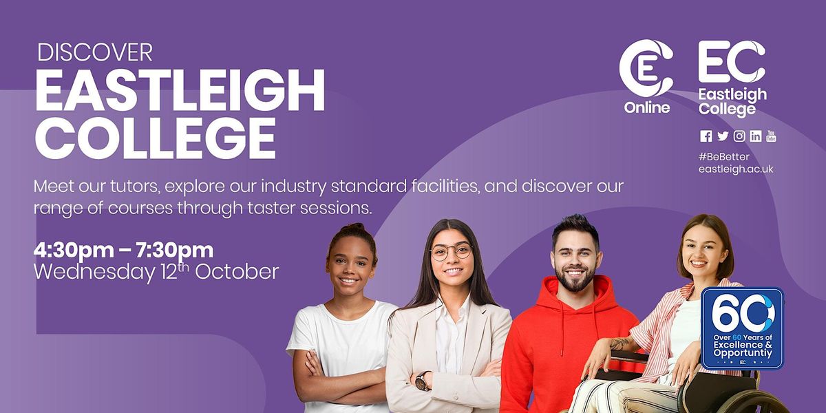 Discover Eastleigh College Open Event Wednesday 12th October 2022