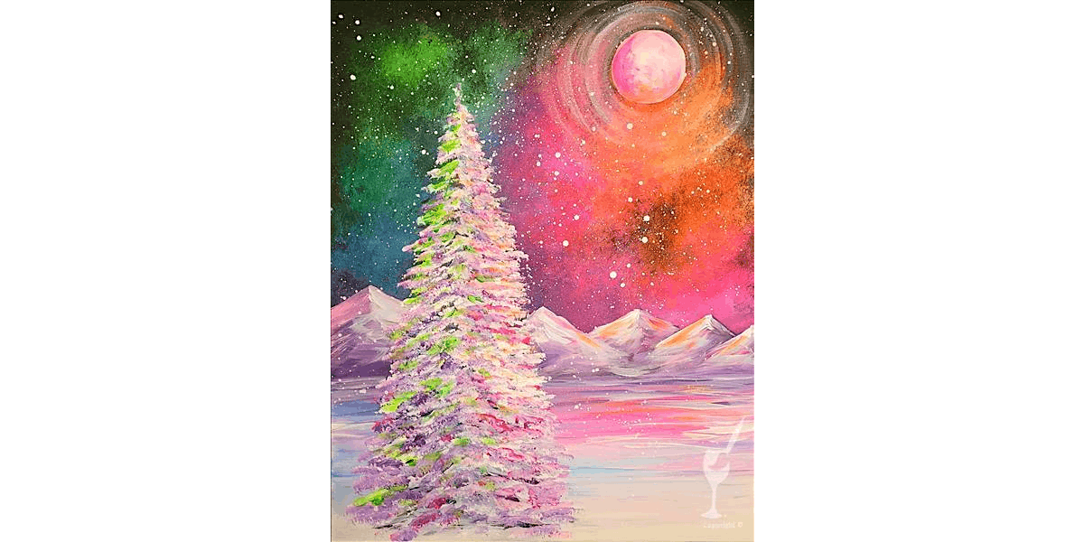 Glowing Christmas Galaxy - Paint and Sip in Houston | Classpop!\u2122