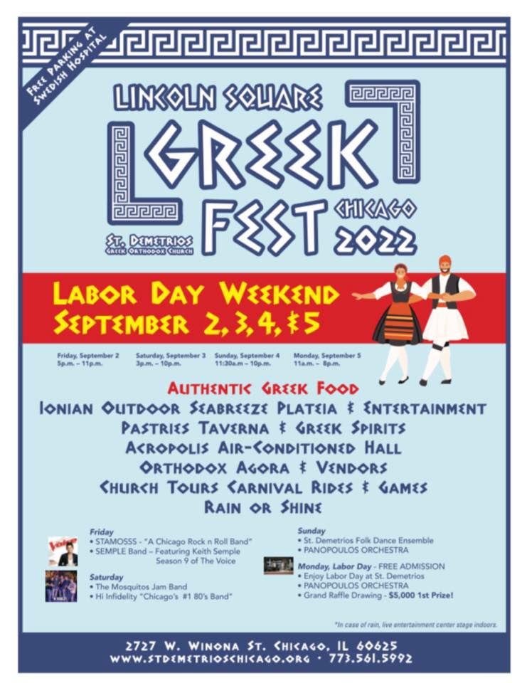 Lincoln Square Greek Fest of St. Demetrios of Chicago Saint Demetrios