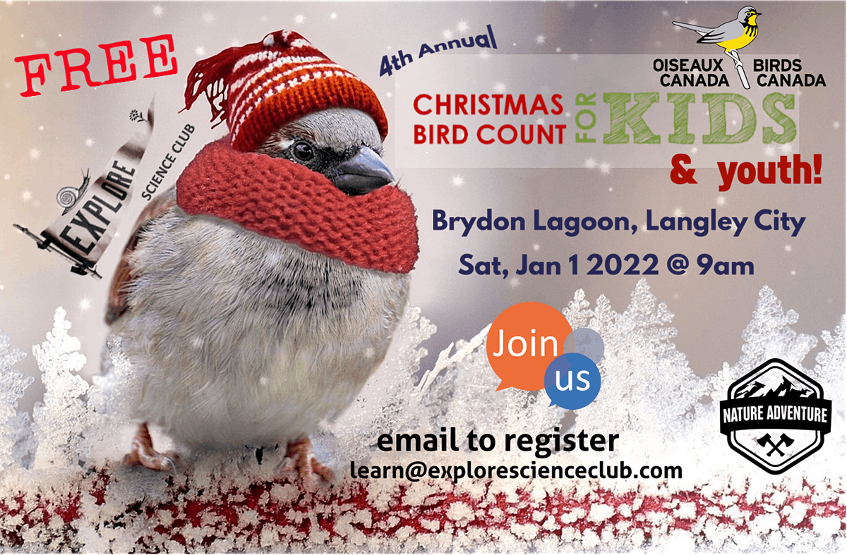 Dates For 2022 Christmas Bird Count 4Th Annual Christmas Bird Count For Kids And Youth | Brydon Lagoon,  Langley, Bc | January 1, 2022